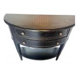 Black Demilune Console Table with Two Drawers