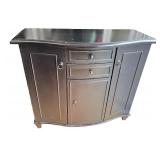 Black-Finished Wooden Storage Cabinet with Drawers & Doors