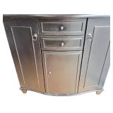Black-Finished Wooden Storage Cabinet with Drawers & Doors