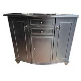 Black-Finished Wooden Storage Cabinet with Drawers & Doors