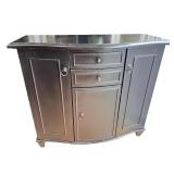 Black-Finished Wooden Storage Cabinet with Drawers & Doors