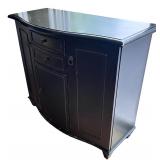 Black-Finished Wooden Storage Cabinet with Drawers & Doors