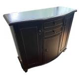 Black-Finished Wooden Storage Cabinet with Drawers & Doors