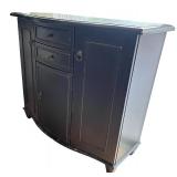 Black-Finished Wooden Storage Cabinet with Drawers & Doors