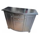 Black-Finished Wooden Storage Cabinet with Drawers & Doors