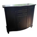 Black-Finished Wooden Storage Cabinet with Drawers & Doors