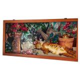 Joan Baker Stained Glass Artwork with Cats & Flowers