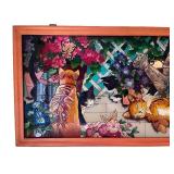 Joan Baker Stained Glass Artwork with Cats & Flowers