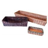 Set of 3 Rectangular Woven Baskets