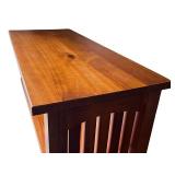 Solid Wood 4-Shelf Bookshelf with Rich Mahogany Finish