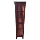 Solid Wood 4-Shelf Bookshelf with Rich Mahogany Finish