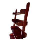 5-Tier Wooden Ladder Bookcase with Mahogany Finish
