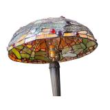 Stained Glass Dragonfly Table Lamp with Metal Base