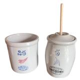 Pair of Red Wing Stoneware Crock & Relish Jar with Lid