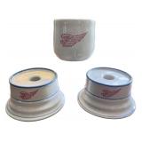 Set of 3 Vintage Red Wing Shoe Company Ceramic Candle Holders