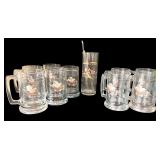 Pheasant Design Stirred Tall Pitcher & Glass Mugs