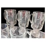 Set of 8 Elegant Clear Glass Mugs with Etched Design