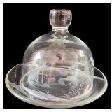 Princess House Etched Glassware Including Butter Dish & Bowls