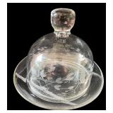 Princess House Etched Glassware Including Butter Dish & Bowls
