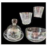 Princess House Etched Glassware Including Butter Dish & Bowls