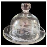 Princess House Etched Glassware Including Butter Dish & Bowls