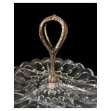 Set of Crystal Serving Dishes and Vintage Silver-Plated Jam Jar