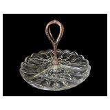 Set of Crystal Serving Dishes and Vintage Silver-Plated Jam Jar