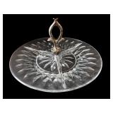 Set of Crystal Serving Dishes and Vintage Silver-Plated Jam Jar