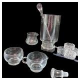 Glassware Collection with Plates, Napkin Rings, & Drink Accessories