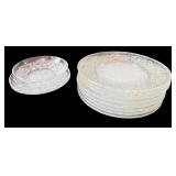 Glassware Collection with Plates, Napkin Rings, & Drink Accessories