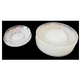 Glassware Collection with Plates, Napkin Rings, & Drink Accessories