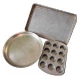 Kitchenware Including Pampered Chef Items, Baking Pans, Basket, and Utensils