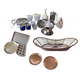 Kitchenware Including Pampered Chef Items, Baking Pans, Basket, and Utensils