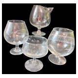 Clear Glassware Collection: Bowls, Candle Holders, Glasses, and Decorative Bird