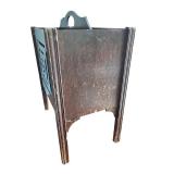 Vintage Wooden Magazine Rack with Intricate Cutout Design