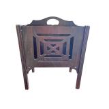 Vintage Wooden Magazine Rack with Intricate Cutout Design