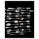 Set of 30 Vintage Silver-Plated Forks and Spoons