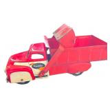 Vintage Wyandotte Red Metal Dump Truck with Tilting Bed