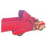 Vintage Wyandotte Red Metal Dump Truck with Tilting Bed