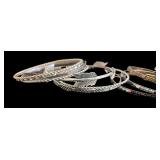 Set of 17 Assorted Silver and Gold Tone Bangles
