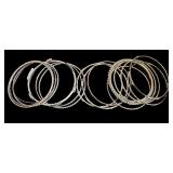 Set of 17 Assorted Silver and Gold Tone Bangles