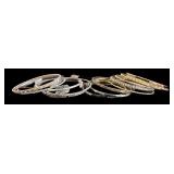 Set of 17 Assorted Silver and Gold Tone Bangles