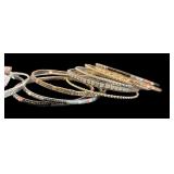 Set of 17 Assorted Silver and Gold Tone Bangles
