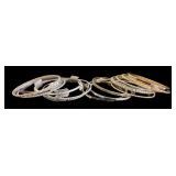 Set of 17 Assorted Silver and Gold Tone Bangles