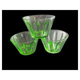 Vintage Green Depression Glass Set - Pitcher, Cups, and Bowls