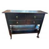 Black Console Table with 4 Drawers & Shelves