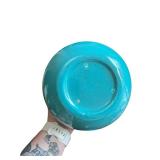 Vintage Turquoise Pear Ceramic Container with Lid