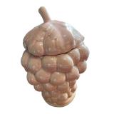 Vintage Grape-Shaped Ceramic Canister with Lid