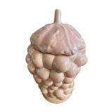 Vintage Grape-Shaped Ceramic Canister with Lid