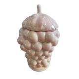 Vintage Grape-Shaped Ceramic Canister with Lid